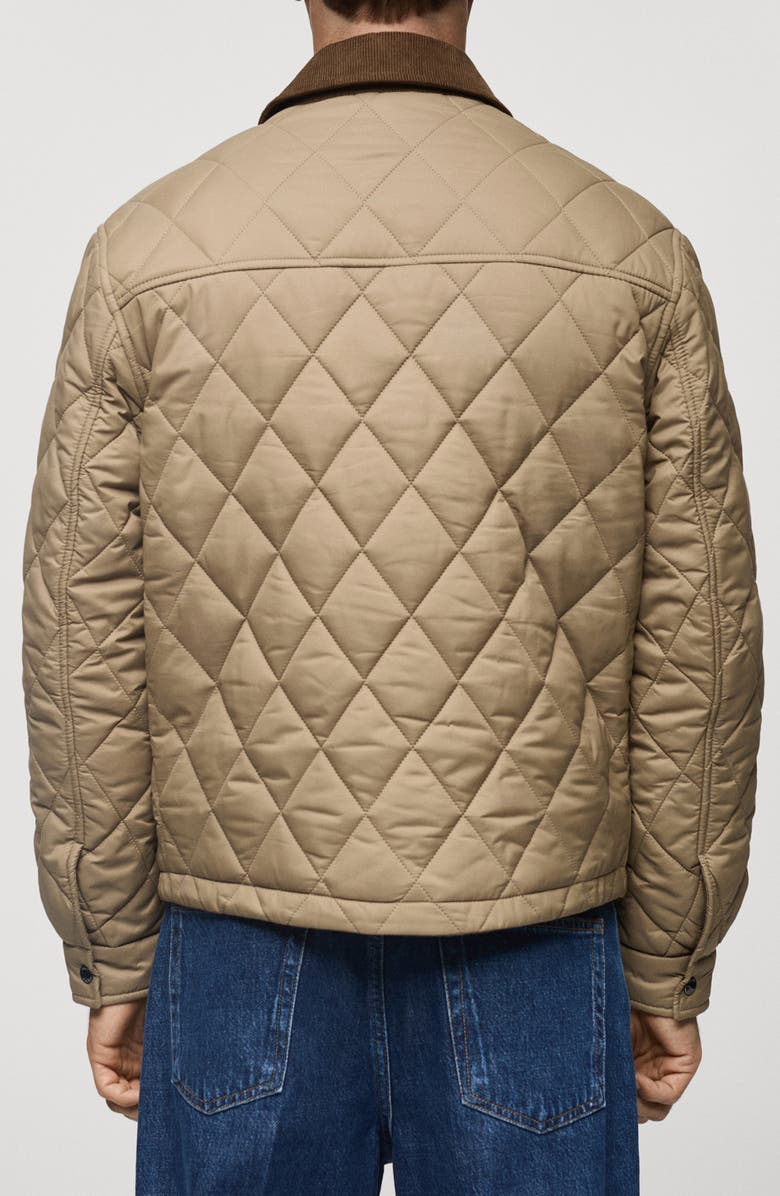 MANGO Corduroy Collar Quilted Jacket, Alternate, color,