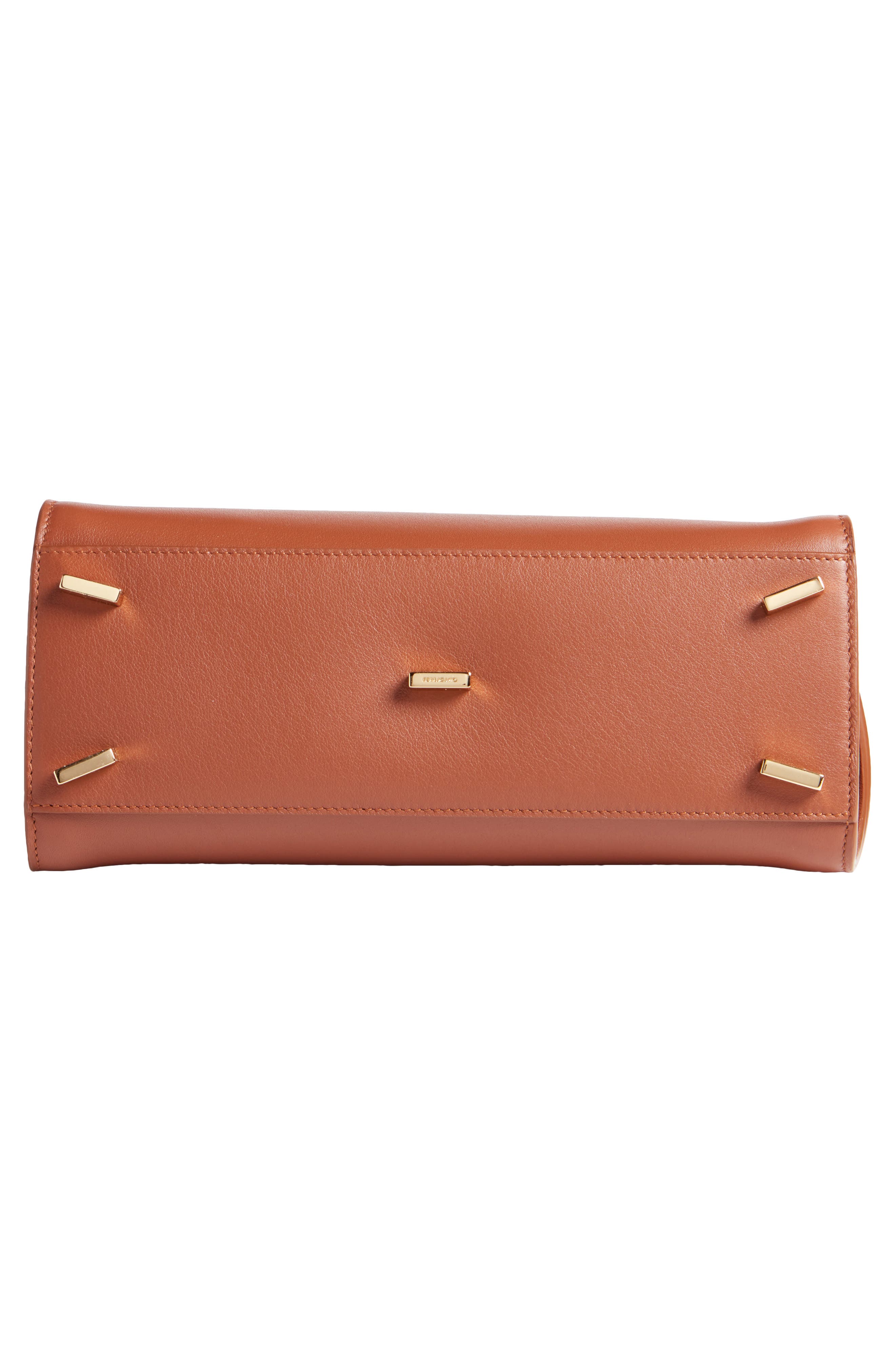 Extra Small Hug Leather Top Handle Bag, Alternate, color, NEW COGNAC T DI MORO