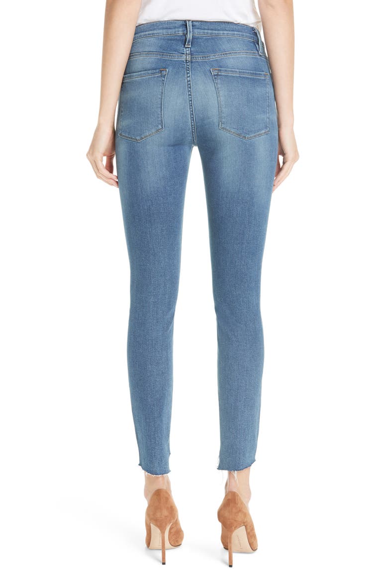 Le Skinny de Jeanne Reverse Cascade Hem Jeans, Alternate, color, CAPE MAY