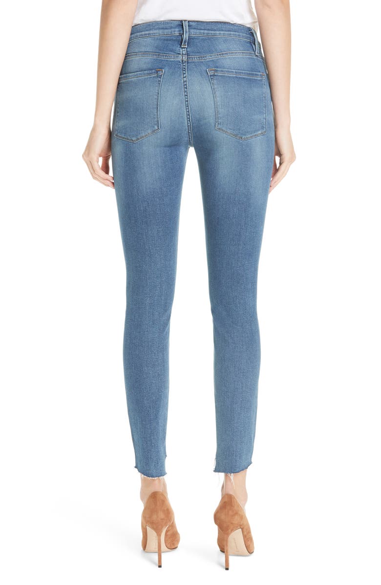 FRAME Le Skinny de Jeanne Reverse Cascade Hem Jeans, Alternate, color, 