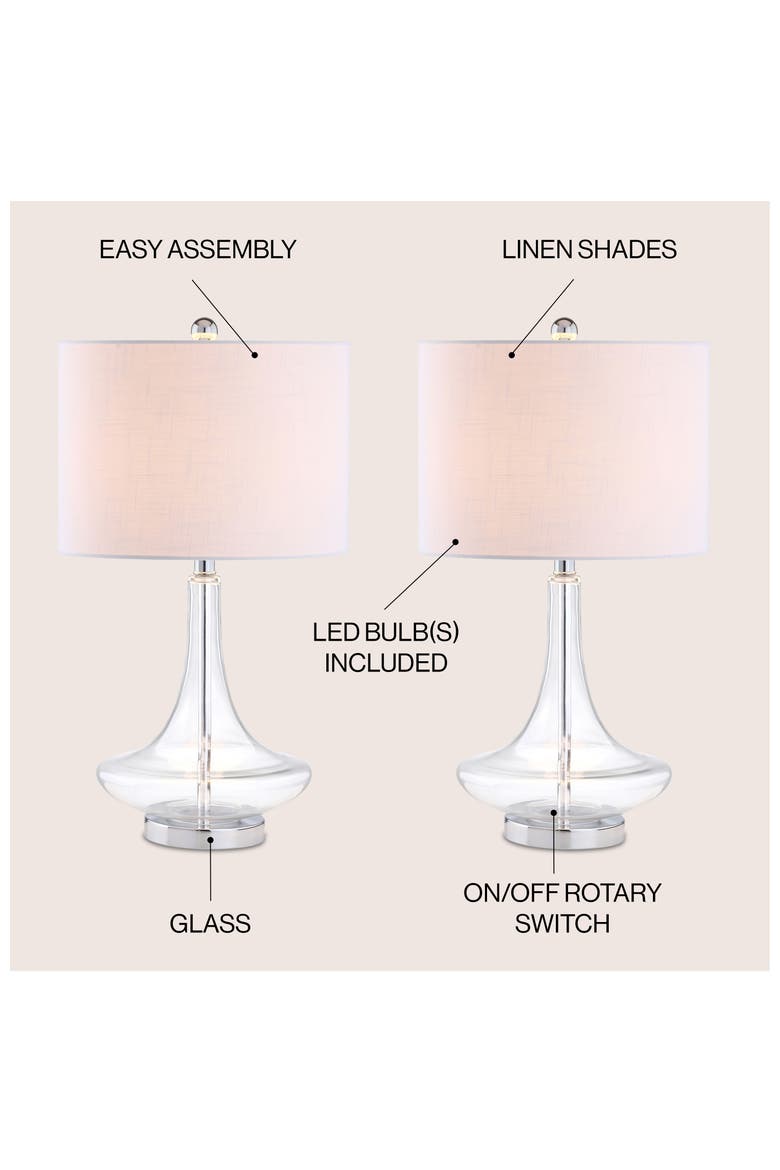 Cecile 25.5" Glass Teardrop LED Table Lamp, Alternate, color, Clear