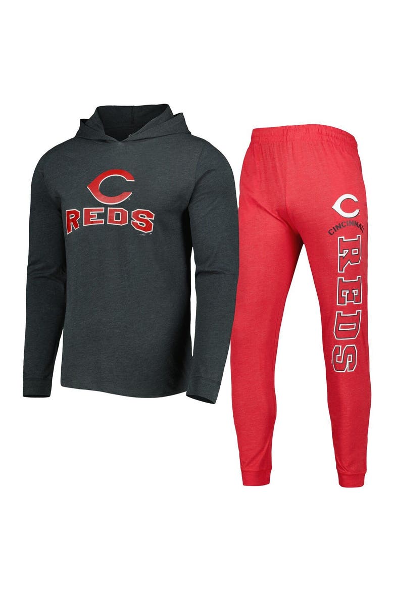 Men's Concepts Sport Heather Red/Heather Charcoal Cincinnati Reds Meter Hoodie & Joggers Set, Main, color, Red
