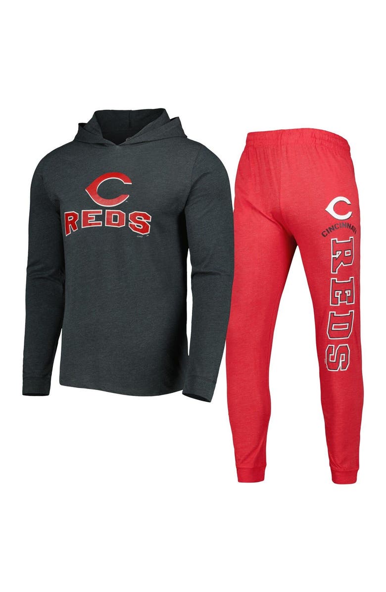 CONCEPTS SPORT Men's Concepts Sport Heather Red/Heather Charcoal Cincinnati Reds Meter Hoodie & Joggers Set, Main, color,