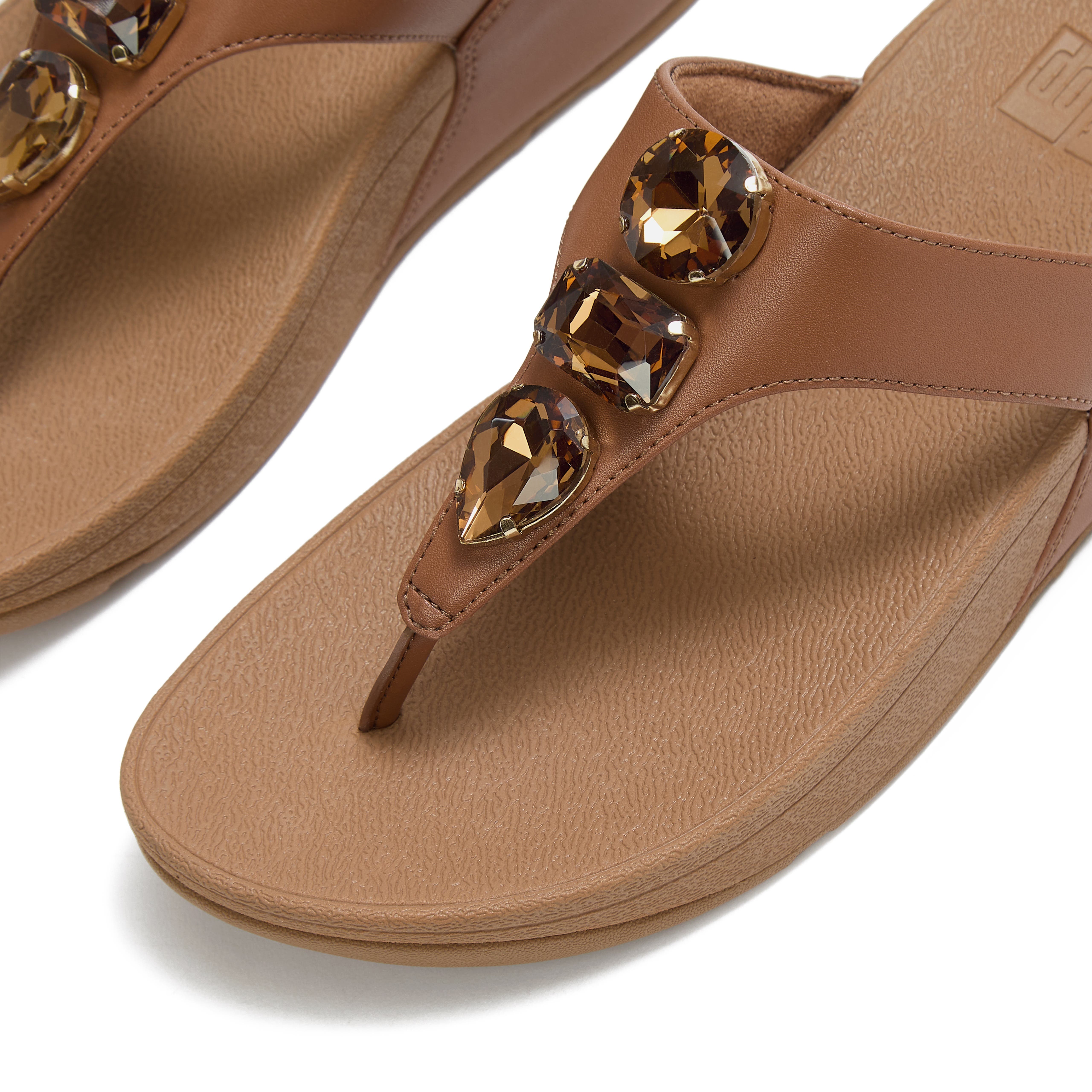 FitFlop Lulu Ultra-Jewel TP Sandal, Alternate, color, Deep Tan
