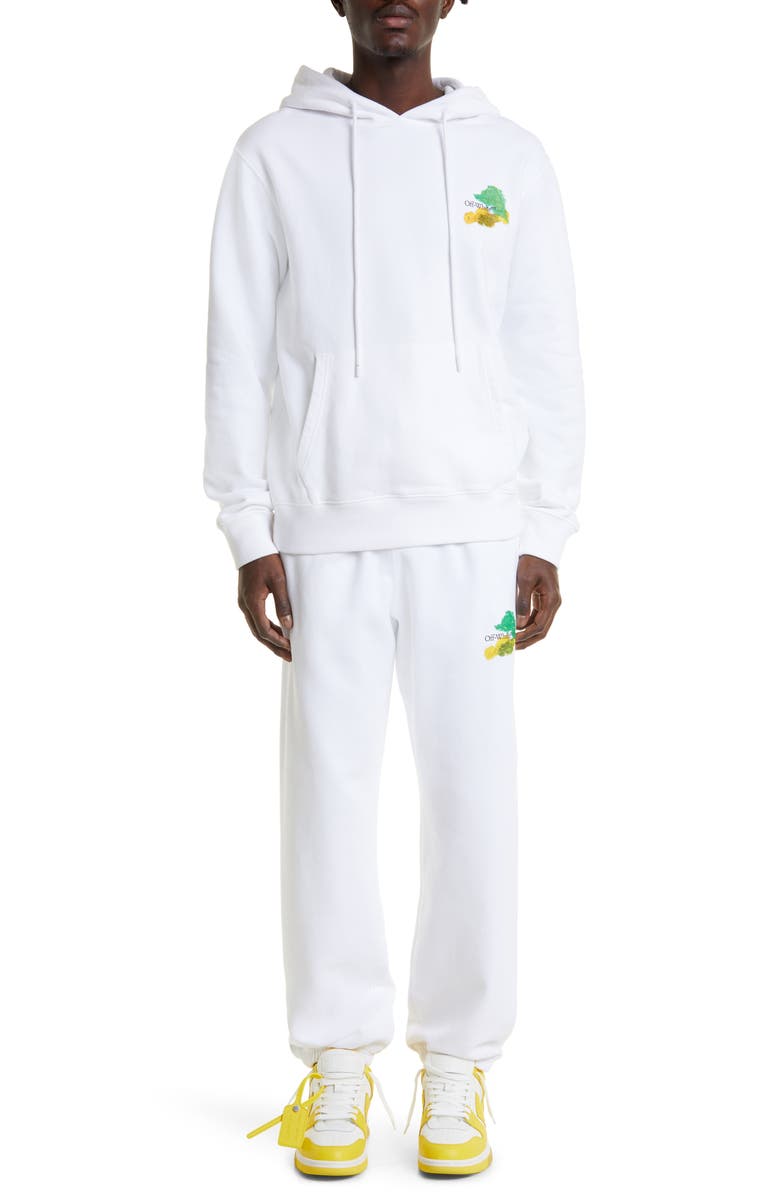 Off-White Brush Arrow Slim Fit Cotton Graphic Hoodie, Alternate, color,