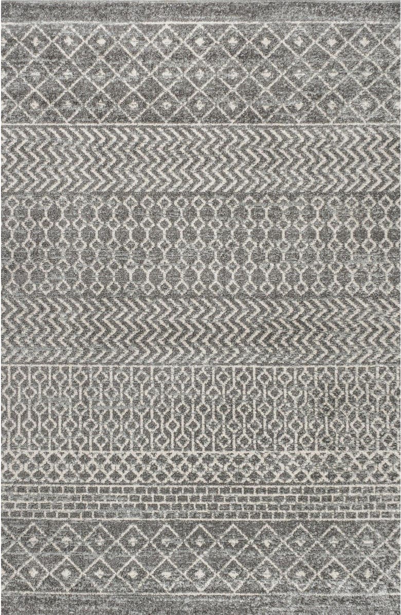 JONATHAN Y Arta Moroccan Vintage Geometric Area Rug, Main, color, Gray/Cream
