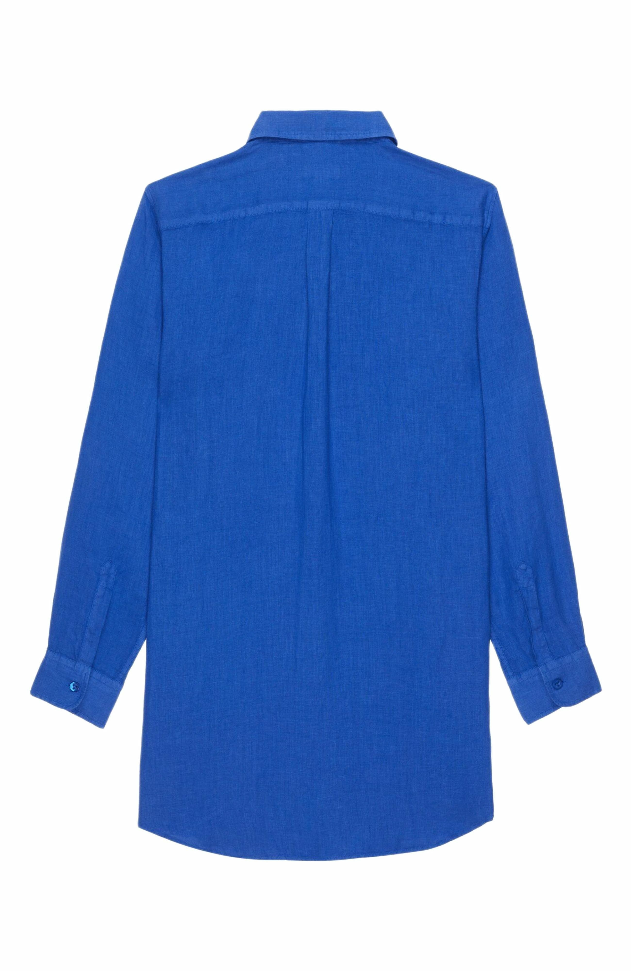 Women's Solid Linen Shirt Dress - image 2