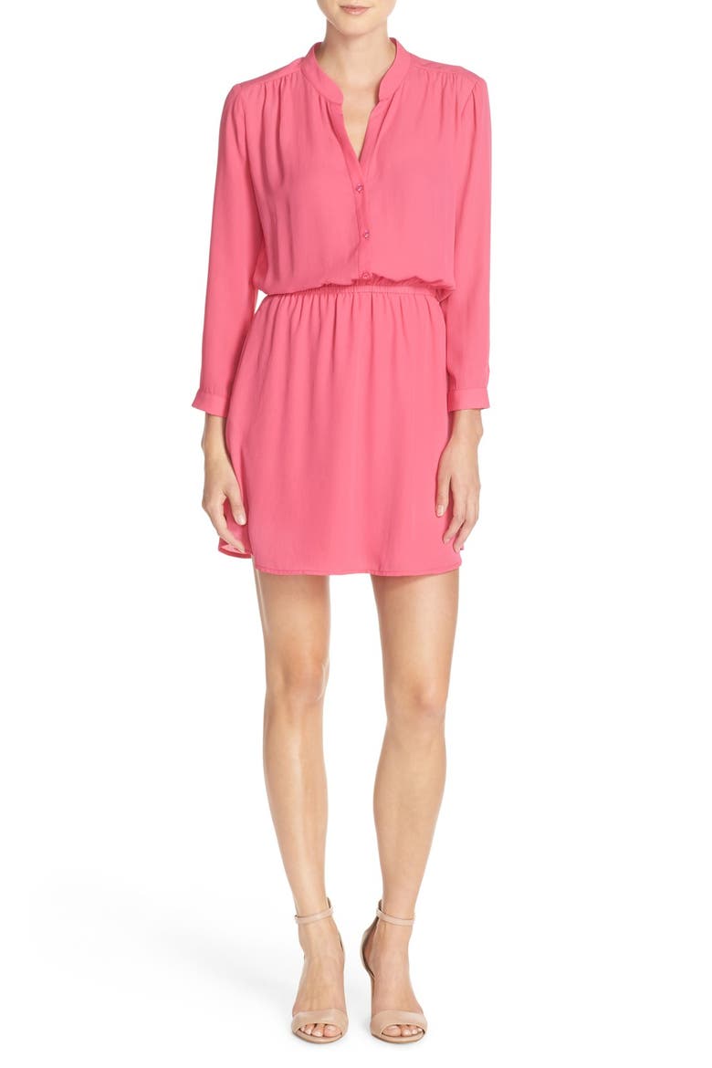 Crepe Shirtdress, Main, color, PINK PARADISE