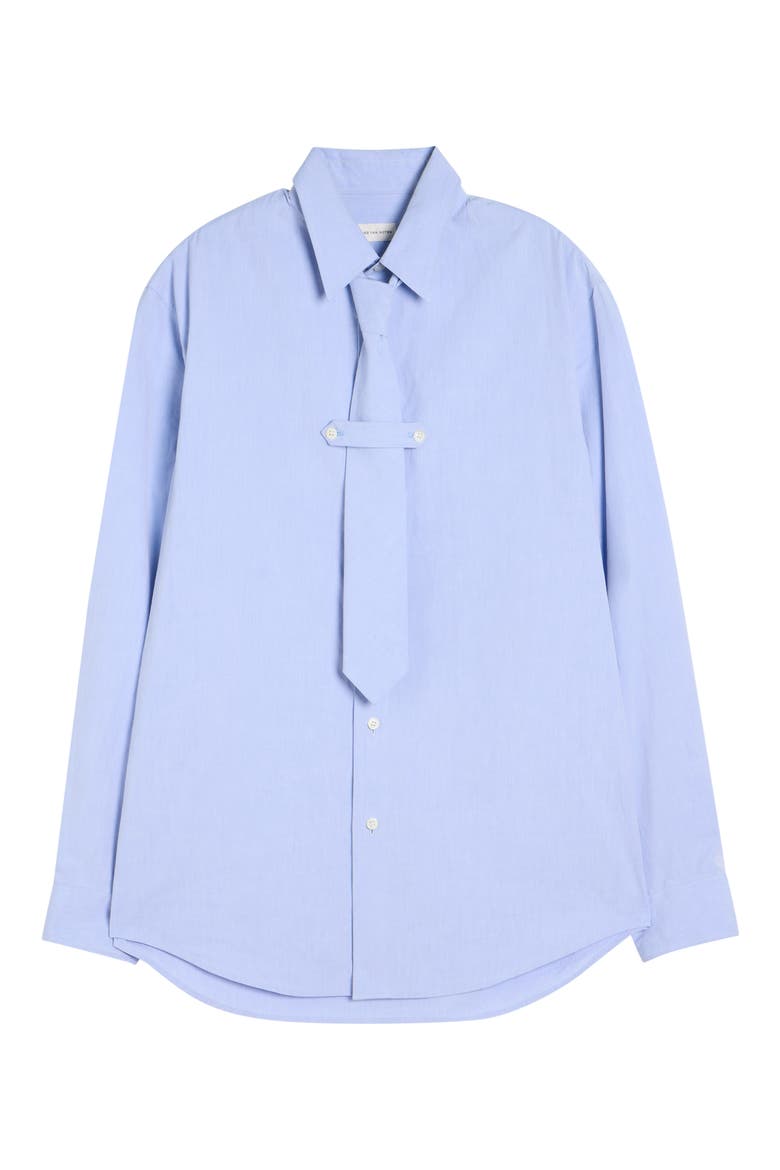 Cilian Button-Up Shirt with Tie, Alternate, color, BLUE