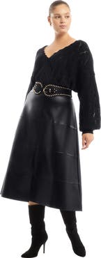 June + Vie Cropped Boat Neck Sweater