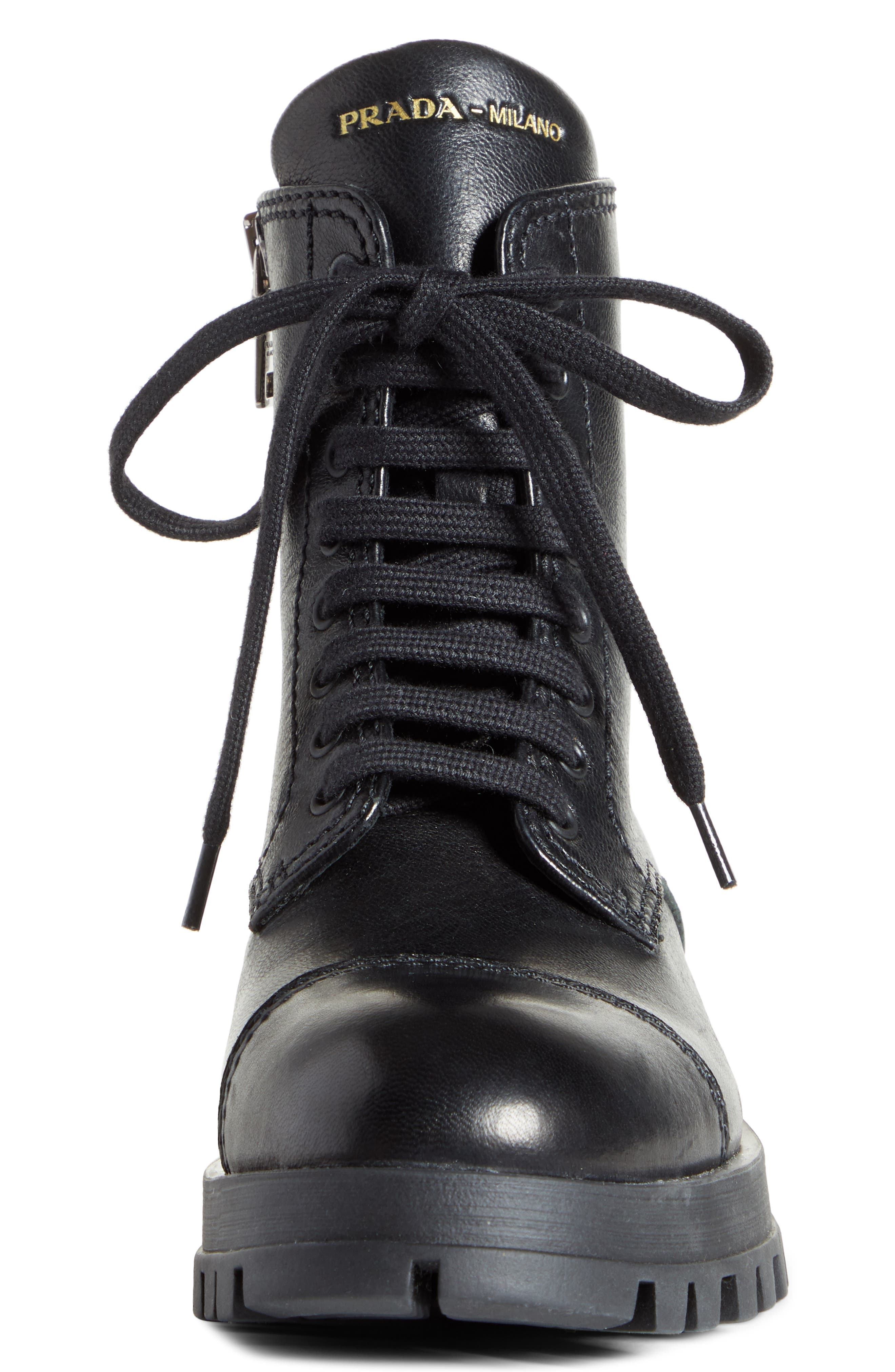 Prada Lace-Up Combat Boot, Alternate, color, 
