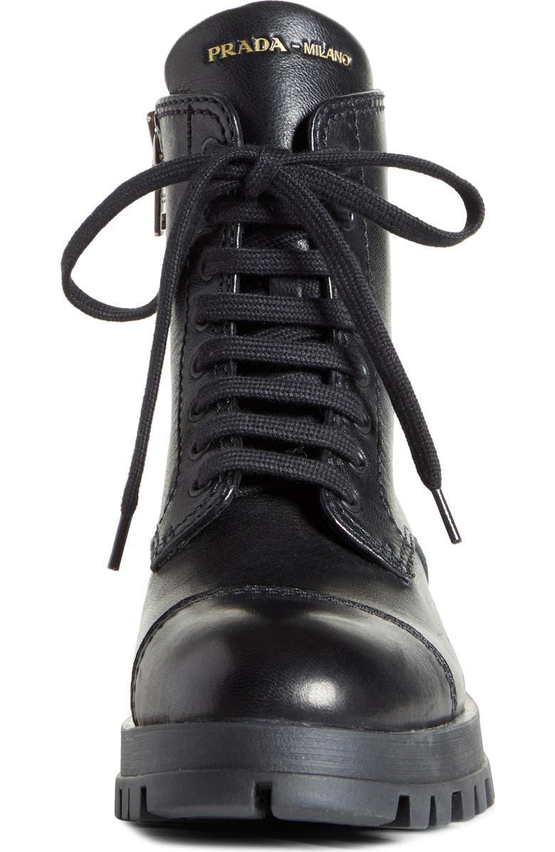 Prada Lace-Up Combat Boot, Alternate, color,