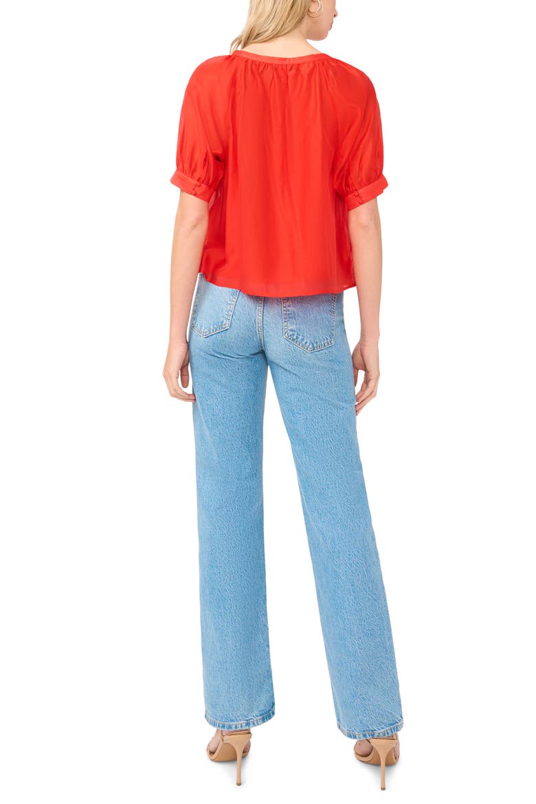 Puff Sleeve Top, Alternate, color, LOBSTER RED
