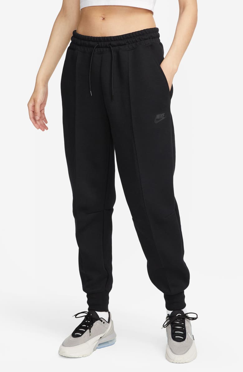 Nike Sportswear Tech Fleece Mid-Rise Joggers, Alternate, color, 010 010 Black/Black