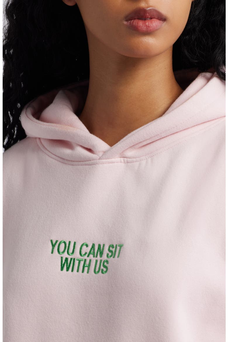 Sit with Us Embroidered Graphic Hoodie, Alternate, color, BLUSH PINK