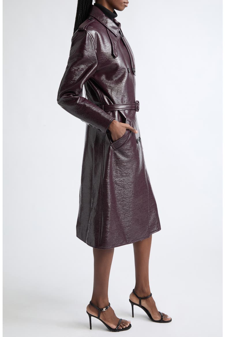 Vinyl Trench Coat, Alternate, color, BURNT RED