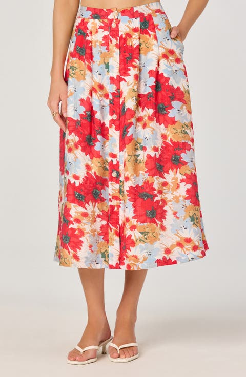 Floral Print Midi Skirt