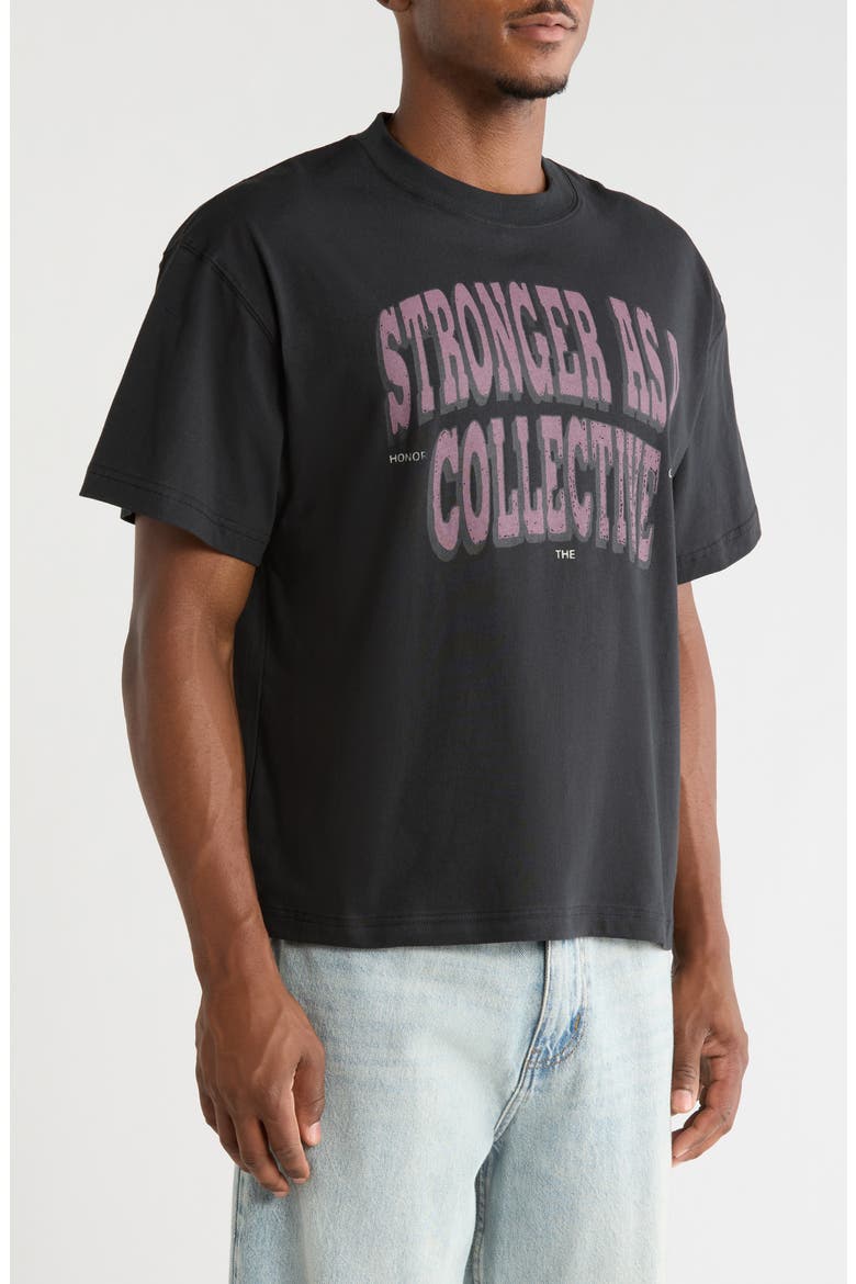Stronger As a Collective Cotton Graphic T-Shirt, Alternate, color, BLACK