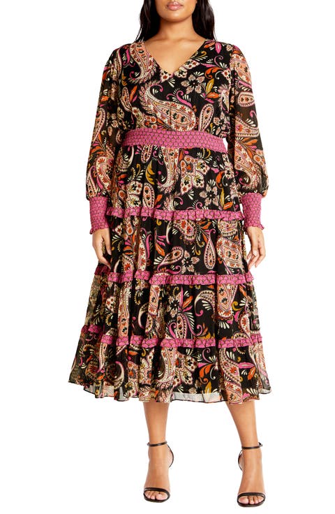 Gwendolyn Long Sleeve Tiered Dress (Plus)