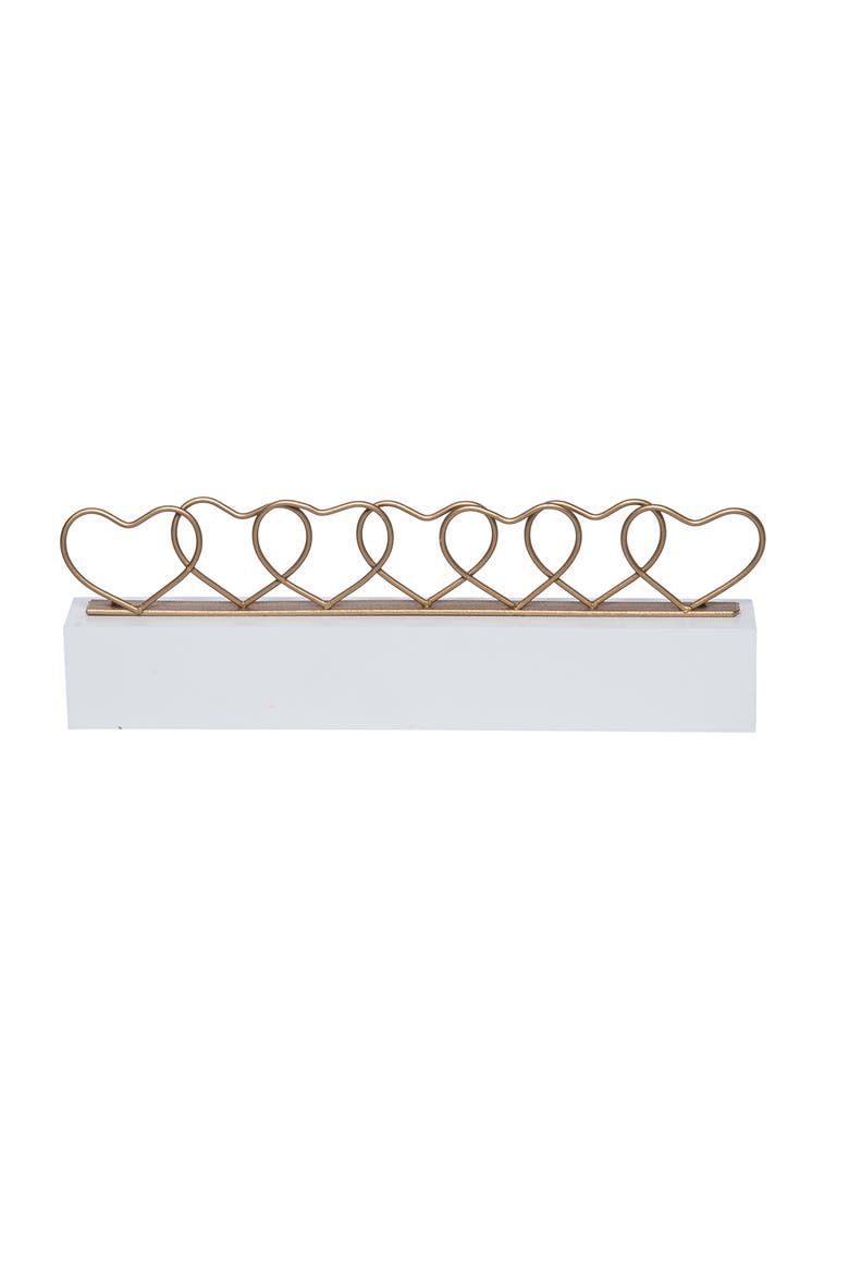 MDF and Metal Heart Card Holder White for Display and Entertaining, Main, color, Multicolored