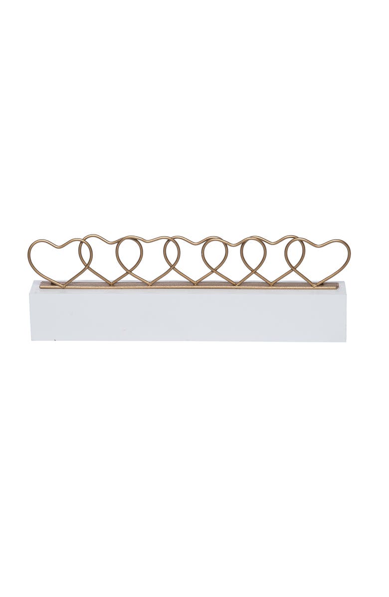 Transpac MDF and Metal Heart Card Holder White for Display and Entertaining, Main, color, Multicolored