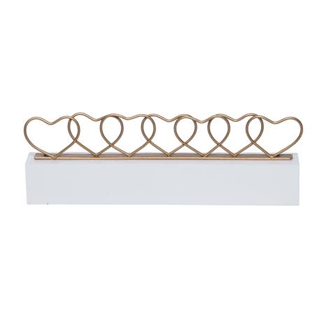 MDF and Metal Heart Card Holder White for Display and Entertaining