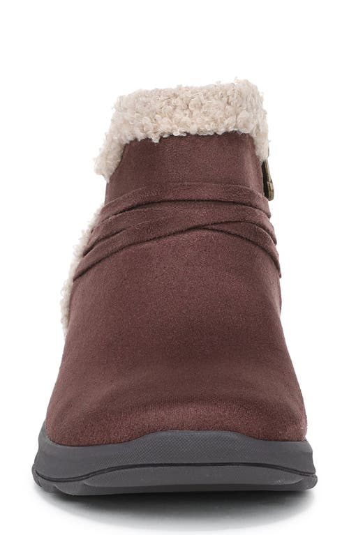 Lifestride Glendale Faux Fur Trim Bootie In Brown