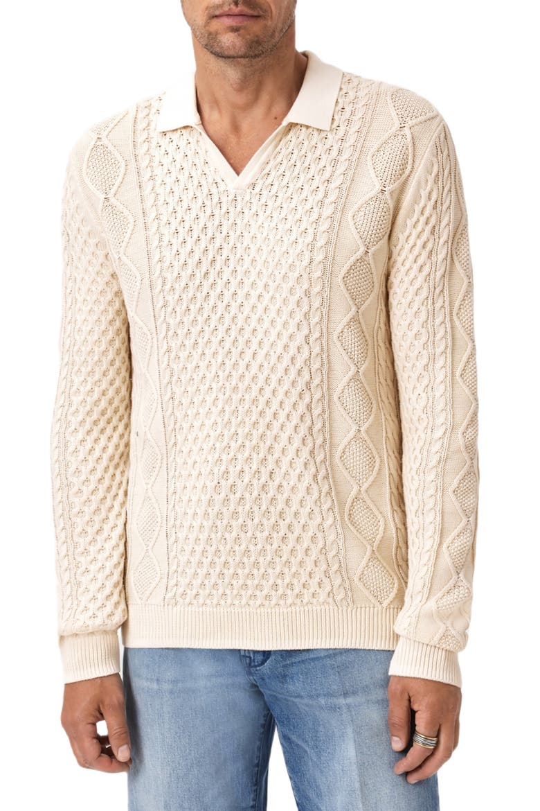 Haynes Organic Cotton Johnny Collar Sweater, Alternate, color, ECRU