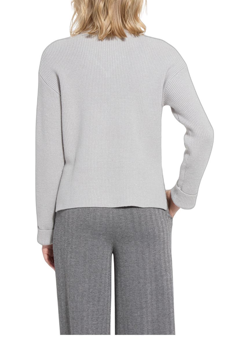 Zamira Rib Pullover Sweater, Alternate, color, PEARL GREY/ SILVER