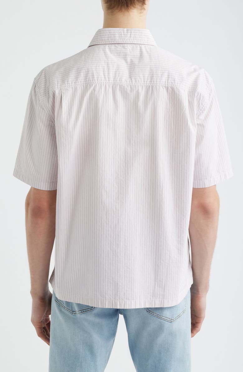 Madewell Mini Shirting Stripe Short Sleeve Cotton Poplin Shirt, Alternate, color, Mini Shirting Stripe