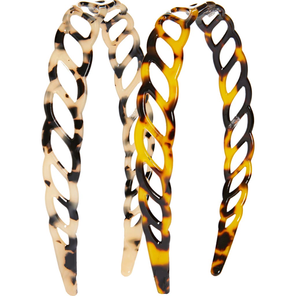 Tasha Assorted 2-pack Headbands In Brown