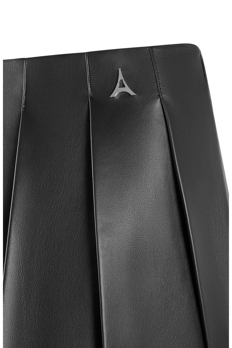 Juliette Leather Pleated Skort, Alternate, color, Black
