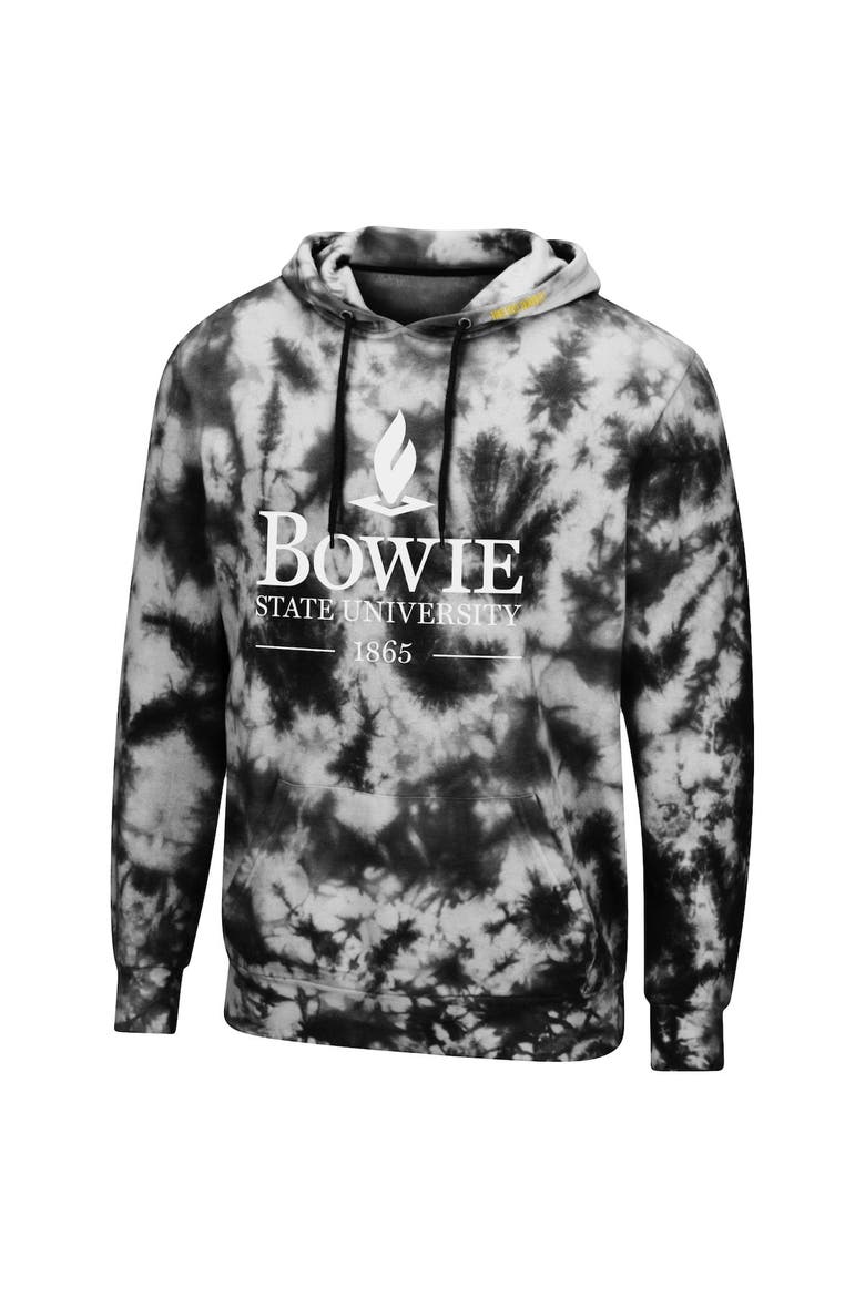 Men's Colosseum Black Bowie State Bulldogs Tie-Dye Pullover Hoodie, Alternate, color, Black