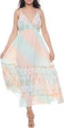 RANEES V-Neck Tiered Maxi Sundress