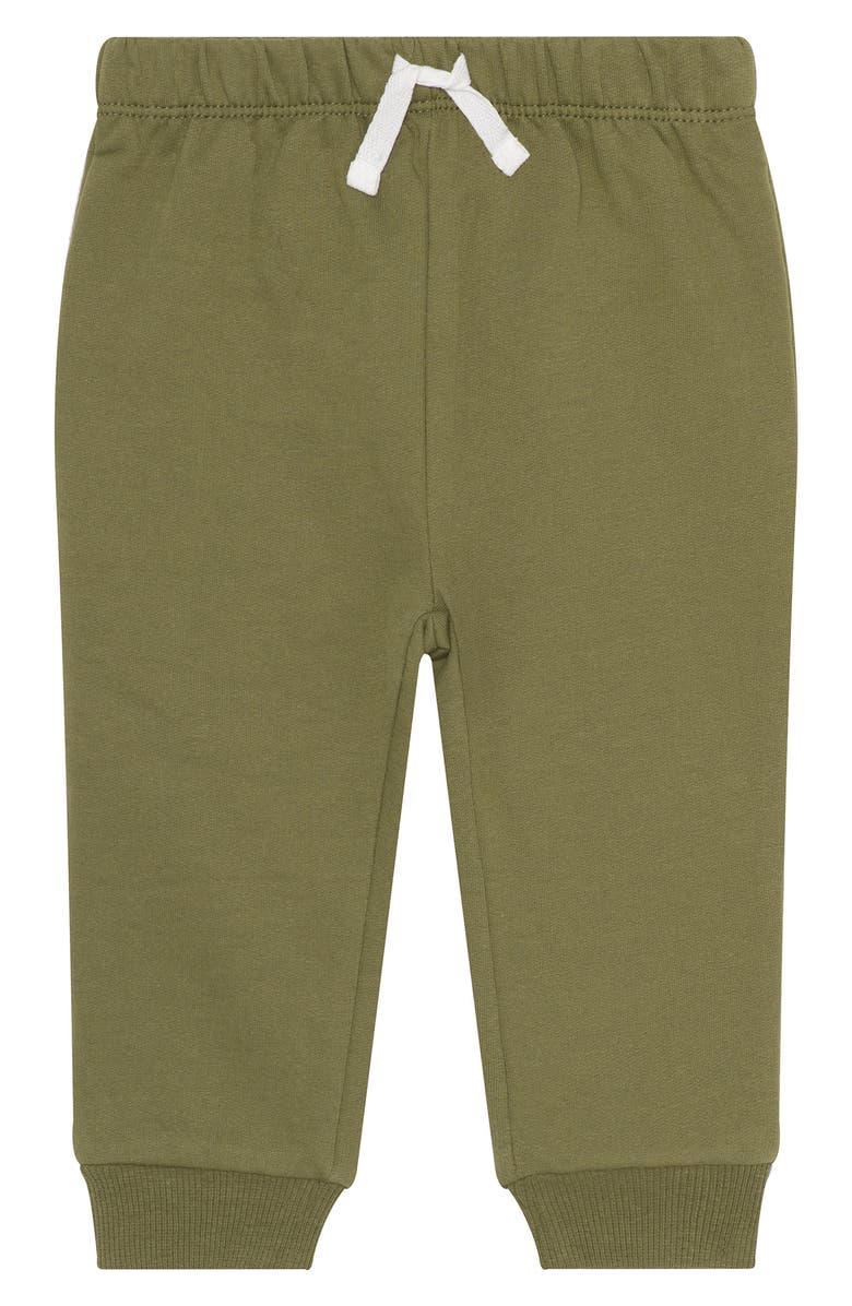 PL Baby by Petit Lem T-Shirt, Joggers, Puffer Vest & Beanie Set, Alternate, color, Blue Stripes