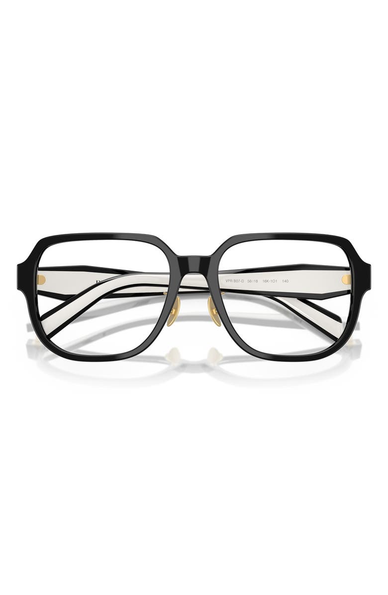 Prada 56mm Pillow Optical Glasses, Alternate, color, Black