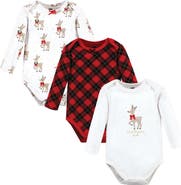 Hudson Baby Infant Breathable Cotton Long-sleeve Bodysuit Bundle 3 Count (baby)