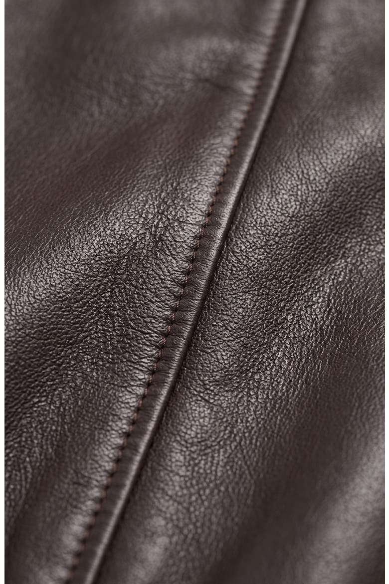 Leather Jacket, Alternate, color, DARK BROWN