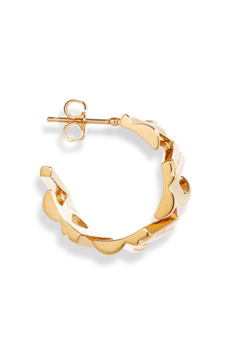 Versace V-Hoop Earrings, Alternate, color, Versace Gold