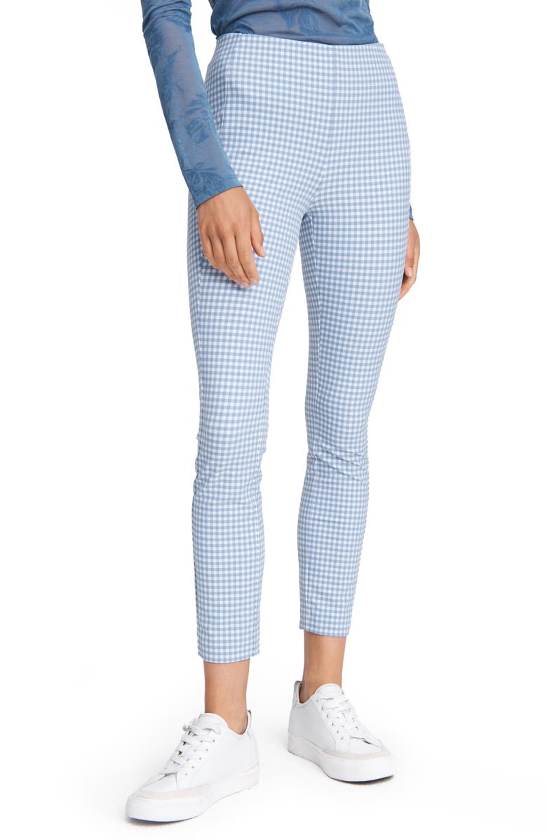 rag & bone Simone Gingham Crop Trousers, Main, color,