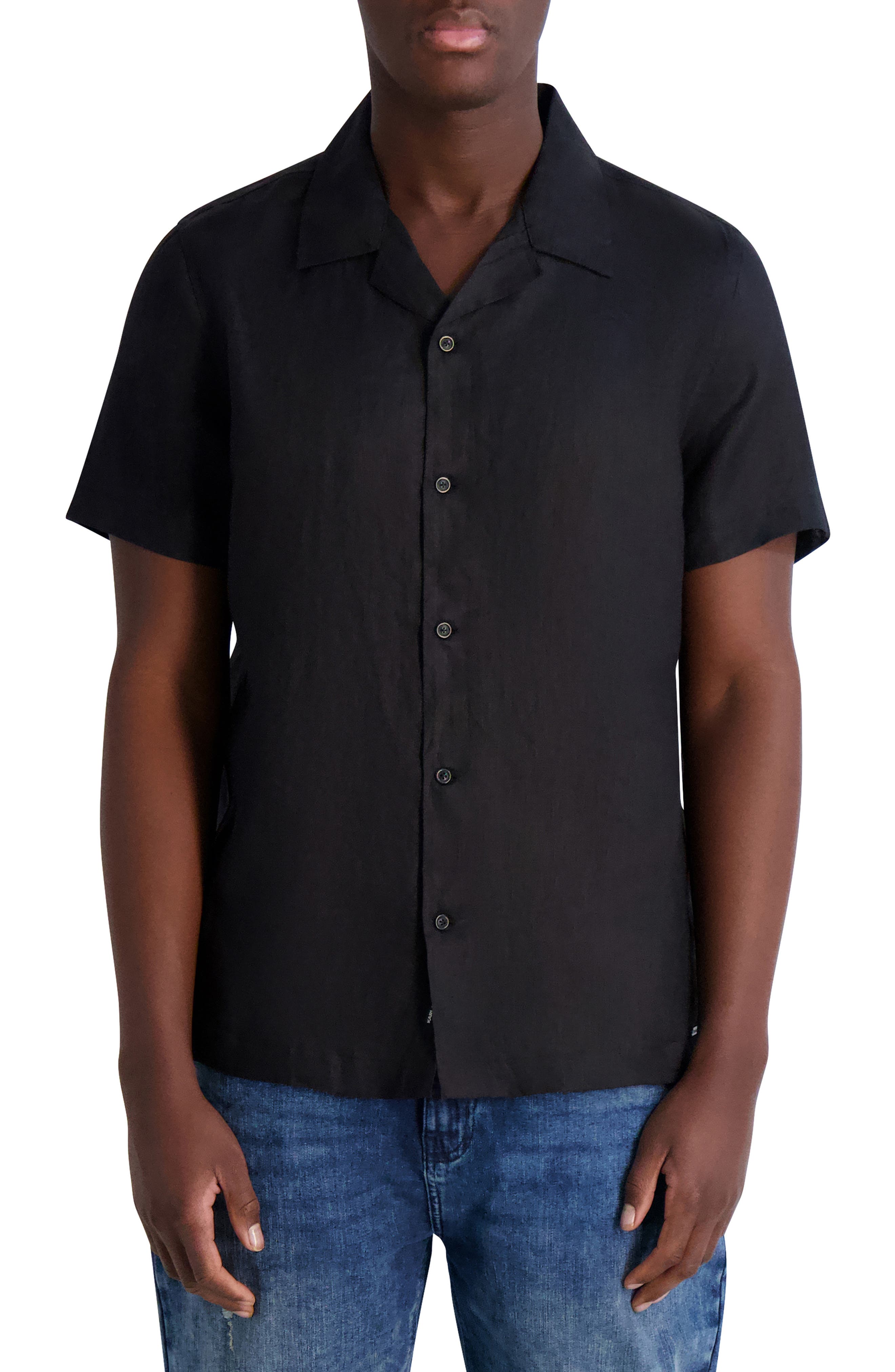 KARL LAGERFELD PARIS Linen Camp Shirt