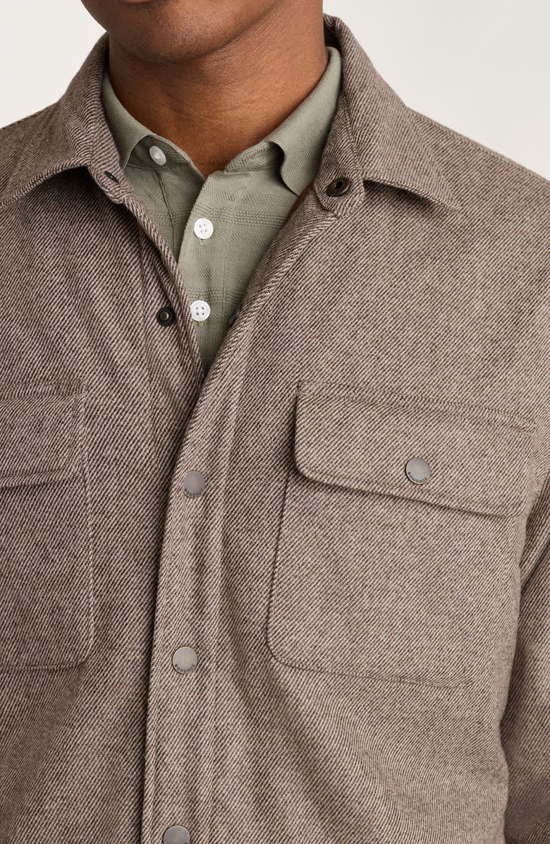 Bonobos Brushed Wool Blend Twill Shacket, Alternate, color, Brown Twill
