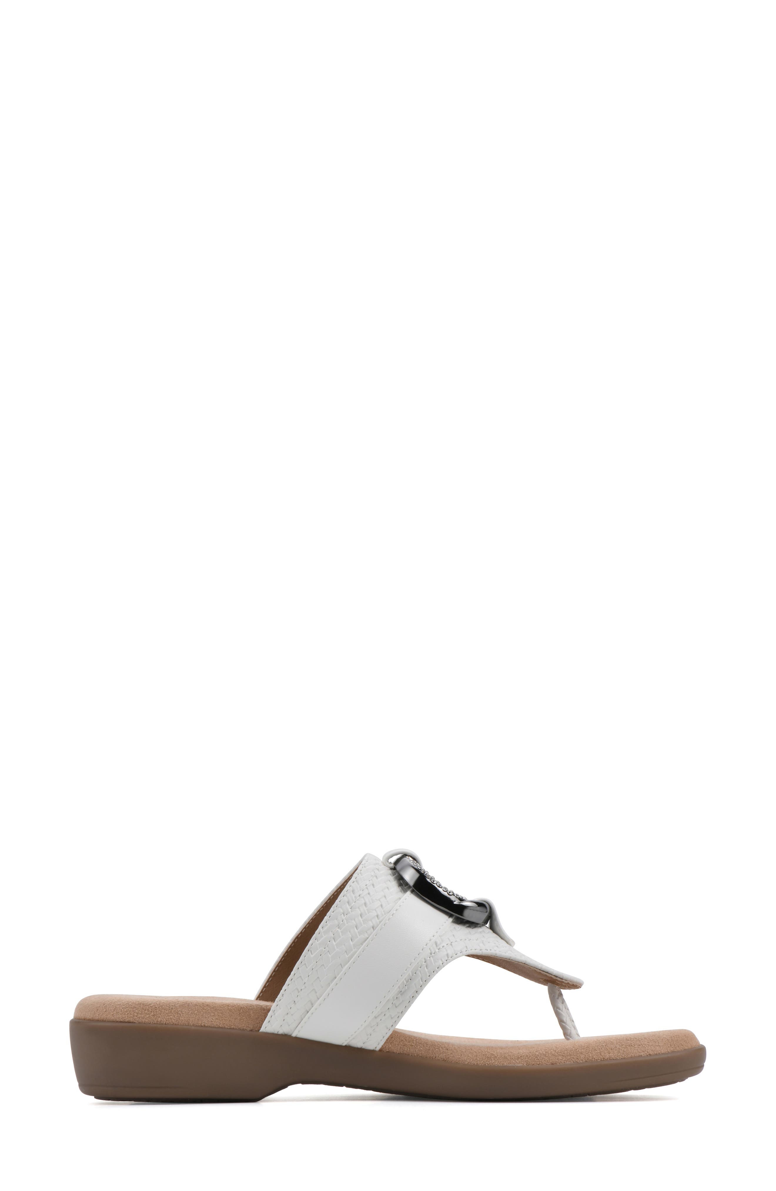 Benedict Wedge Thong Sandal, Alternate, color, WHITE/ WOVEN