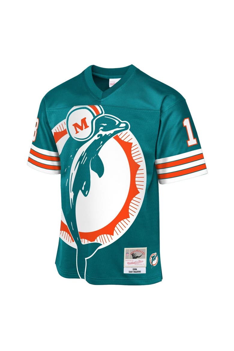 Youth Mitchell & Ness Dan Marino Aqua Miami Dolphins 1984 Throwback Fashion Jersey, Alternate, color, Aqua