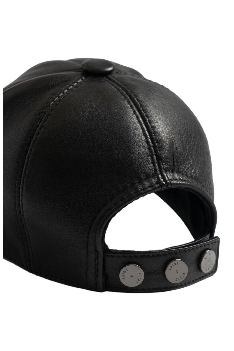 Avalon Leather Baseball Cap, Alternate, color, Black