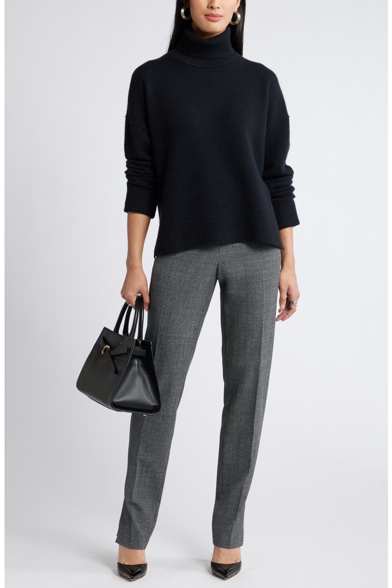 Wool & Cashmere Turtleneck Sweater, Alternate, color, BLACK ROCK