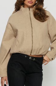 Princess Polly Chayden Cropped Bomber Jacket