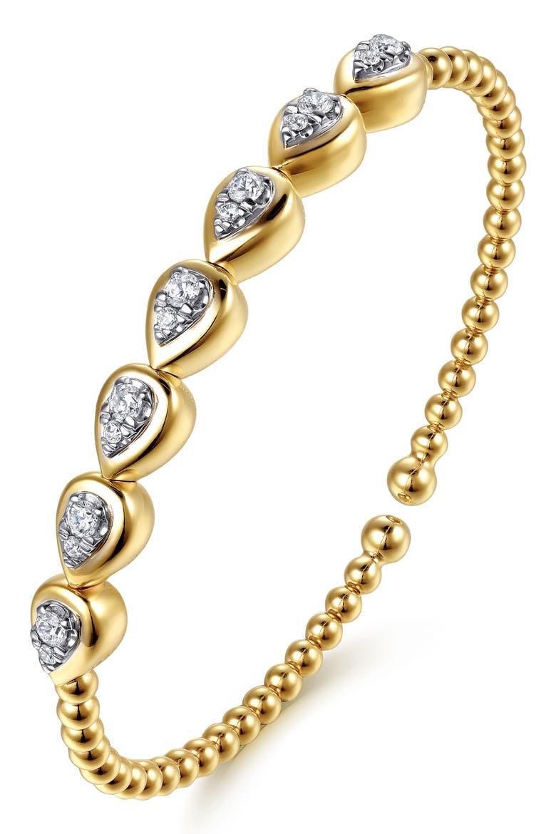 Bujukan 14k Gold Diamond Cuff Bracelet, Alternate, color, 14K YELLOW/ WHITE GOLD