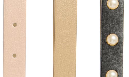 Steve Madden Assorted 3-pack Belts In Tan/black/pink