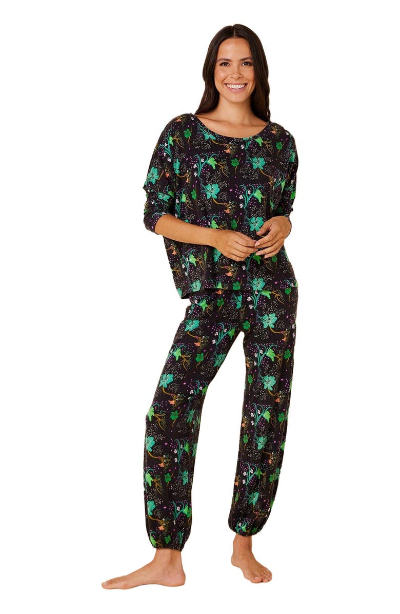 The Cat's Pajamas Pima Knit Pullover Set Floral, Main, color,